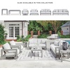 image:imageSignature Design by Ashley Moonlight View Contemporary Nuvella Weather Resistant Fabric Outdoor Chaise Lounge with Zippered Removable Cushions and Throw Pillows Light Gray amp BeigeOutdoor Loveseat with Cushion
