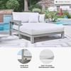 image:imageSignature Design by Ashley Moonlight View Contemporary Nuvella Weather Resistant Fabric Outdoor Chaise Lounge with Zippered Removable Cushions and Throw Pillows Light Gray amp BeigeOutdoor Chaise Lounge with Cushion