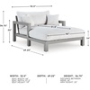 image:imageSignature Design by Ashley Moonlight View Contemporary Nuvella Weather Resistant Fabric Outdoor Chaise Lounge with Zippered Removable Cushions and Throw Pillows Light Gray amp BeigeOutdoor Chaise Lounge with Cushion