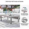 image:imageSignature Design by Ashley Moonlight View Contemporary Nuvella Weather Resistant Fabric Outdoor Chaise Lounge with Zippered Removable Cushions and Throw Pillows Light Gray amp BeigeOutdoor Coffee Table