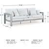 image:imageSignature Design by Ashley Moonlight View Contemporary Nuvella Weather Resistant Fabric Outdoor Chaise Lounge with Zippered Removable Cushions and Throw Pillows Light Gray amp BeigeOutdoor Sofa with Cushion