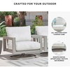 image:imageSignature Design by Ashley Moonlight View Contemporary Nuvella Weather Resistant Fabric Outdoor Chaise Lounge with Zippered Removable Cushions and Throw Pillows Light Gray amp BeigeOutdoor Swivel Chair with Cushion