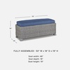 image:imageSignature Design by Ashley Naples Beach Casual Outdoor Bench with Cushion Nuvella Weather Resistant Fabric Light Gray amp BlueBench