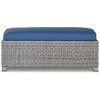 image:imageSignature Design by Ashley Naples Beach Casual Outdoor Bench with Cushion Nuvella Weather Resistant Fabric Light Gray amp BlueBench