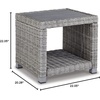 image:imageSignature Design by Ashley Naples Beach Casual Outdoor Bench with Cushion Nuvella Weather Resistant Fabric Light Gray amp BlueEnd Table