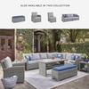 image:imageSignature Design by Ashley Naples Beach Casual Outdoor Bench with Cushion Nuvella Weather Resistant Fabric Light Gray amp BlueMulti Use Table