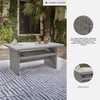 image:imageSignature Design by Ashley Naples Beach Casual Outdoor Bench with Cushion Nuvella Weather Resistant Fabric Light Gray amp BlueMulti Use Table