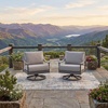 image:imageSignature Design by Ashley North Island Outdoor Rocking Chair 360Degree Swivel Lounge Seating with PowderCoated Aluminum Frame and UVResistant Nuvella Fabric for Patio or Porch Gray