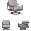 image:imageSignature Design by Ashley North Island Outdoor Rocking Chair 360Degree Swivel Lounge Seating with PowderCoated Aluminum Frame and UVResistant Nuvella Fabric for Patio or Porch Gray
