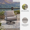 image:imageSignature Design by Ashley North Island Outdoor Rocking Chair 360Degree Swivel Lounge Seating with PowderCoated Aluminum Frame and UVResistant Nuvella Fabric for Patio or Porch Gray