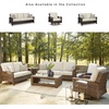 image:imageSignature Design by Ashley Paradise Trail Outdoor Swivel Upholstered Lounge Chair with All Weather Cushion Set of 2 Cleanable Performance Fabric BeigeDark Brown