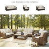 image:imageSignature Design by Ashley Paradise Trail Outdoor Swivel Upholstered Lounge Chair with All Weather Cushion Set of 2 Cleanable Performance Fabric BeigeDark Brown
