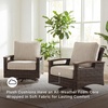 image:imageSignature Design by Ashley Paradise Trail Outdoor Swivel Upholstered Lounge Chair with All Weather Cushion Set of 2 Cleanable Performance Fabric BeigeDark Brown