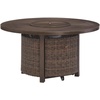 image:imageSignature Design by Ashley Paradise Trail Outdoor Swivel Upholstered Lounge Chair with All Weather Cushion Set of 2 Cleanable Performance Fabric BeigeDark Brown