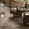 image:imageSignature Design by Ashley Paradise Trail Outdoor Swivel Upholstered Lounge Chair with All Weather Cushion Set of 2 Cleanable Performance Fabric BeigeDark Brown