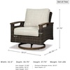 image:imageSignature Design by Ashley Paradise Trail Outdoor Swivel Upholstered Lounge Chair with All Weather Cushion Set of 2 Cleanable Performance Fabric BeigeDark Brown