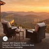 image:imageSignature Design by Ashley Paradise Trail Outdoor Swivel Upholstered Lounge Chair with All Weather Cushion Set of 2 Cleanable Performance Fabric BeigeDark Brown