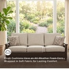 image:imageSignature Design by Ashley Paradise Trail Outdoor Swivel Upholstered Lounge Chair with All Weather Cushion Set of 2 Cleanable Performance Fabric BeigeDark Brown