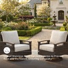 image:imageSignature Design by Ashley Paradise Trail Outdoor Swivel Upholstered Lounge Chair with All Weather Cushion Set of 2 Cleanable Performance Fabric BeigeDark Brown