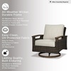 image:imageSignature Design by Ashley Paradise Trail Outdoor Swivel Upholstered Lounge Chair with All Weather Cushion Set of 2 Cleanable Performance Fabric BeigeDark Brown