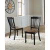 image:imageSignature Design by Ashley Phillinger Farmhouse Dining Chair Set of 2 Black amp Medium Brown