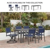 image:imageSignature Design by Ashley Point Bonita Set of 4 Outdoor Chairs with Padded Sling Seat Stackable Aluminum Lounge Chairs for Patio and Porch Seating Gray Frame with Blue Sling