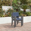 image:imageSignature Design by Ashley Point Bonita Set of 4 Outdoor Chairs with Padded Sling Seat Stackable Aluminum Lounge Chairs for Patio and Porch Seating Gray Frame with Blue Sling