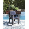 image:imageSignature Design by Ashley Point Bonita Set of 4 Outdoor Chairs with Padded Sling Seat Stackable Aluminum Lounge Chairs for Patio and Porch Seating Gray Frame with Blue Sling