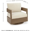 image:imageSignature Design by Ashley Serene Bay Outdoor 360 Swivel Glider Chair WoodLook PowderCoated Aluminum Frame Nuvella Fabric Cushions Patio Seating