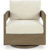 image:imageSignature Design by Ashley Serene Bay Outdoor 360 Swivel Glider Chair WoodLook PowderCoated Aluminum Frame Nuvella Fabric Cushions Patio Seating