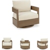 image:imageSignature Design by Ashley Serene Bay Outdoor 360 Swivel Glider Chair WoodLook PowderCoated Aluminum Frame Nuvella Fabric Cushions Patio Seating