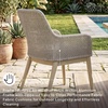 image:imageSignature Design by Ashley Seton Creek Casual Nuvella Weather Resistant Fabric Resin Wicker Swivel Outdoor Bar Height Bar Stool with Cushion Footrest and Armrest Set of 2 Beige amp Light GrayOutdoor Armless Chair