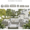 image:imageSignature Design by Ashley Seton Creek Casual Nuvella Weather Resistant Fabric Resin Wicker Swivel Outdoor Bar Height Bar Stool with Cushion Footrest and Armrest Set of 2 Beige amp Light GrayOutdoor Sofa with Cushion