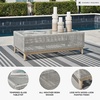 image:imageSignature Design by Ashley Seton Creek Casual Nuvella Weather Resistant Fabric Resin Wicker Swivel Outdoor Bar Height Bar Stool with Cushion Footrest and Armrest Set of 2 Beige amp Light GrayOutdoor Coffee Table