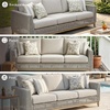 image:imageSignature Design by Ashley Seton Creek Casual Nuvella Weather Resistant Fabric Resin Wicker Swivel Outdoor Bar Height Bar Stool with Cushion Footrest and Armrest Set of 2 Beige amp Light GrayOutdoor Sofa with Cushion
