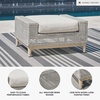 image:imageSignature Design by Ashley Seton Creek Casual Nuvella Weather Resistant Fabric Resin Wicker Swivel Outdoor Bar Height Bar Stool with Cushion Footrest and Armrest Set of 2 Beige amp Light GrayOutdoor Ottoman with Cushion