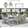image:imageSignature Design by Ashley Seton Creek Casual Nuvella Weather Resistant Fabric Resin Wicker Swivel Outdoor Bar Height Bar Stool with Cushion Footrest and Armrest Set of 2 Beige amp Light GrayOutdoor Armless Chair