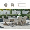 image:imageSignature Design by Ashley Seton Creek Casual Nuvella Weather Resistant Fabric Resin Wicker Swivel Outdoor Bar Height Bar Stool with Cushion Footrest and Armrest Set of 2 Beige amp Light GrayOurtdoor Dining Table