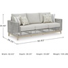 image:imageSignature Design by Ashley Seton Creek Casual Nuvella Weather Resistant Fabric Resin Wicker Swivel Outdoor Bar Height Bar Stool with Cushion Footrest and Armrest Set of 2 Beige amp Light GrayOutdoor Sofa with Cushion