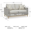 image:imageSignature Design by Ashley Seton Creek Casual Nuvella Weather Resistant Fabric Resin Wicker Swivel Outdoor Bar Height Bar Stool with Cushion Footrest and Armrest Set of 2 Beige amp Light GrayOutdoor Loveseat with Cushion