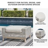 image:imageSignature Design by Ashley Seton Creek Casual Nuvella Weather Resistant Fabric Resin Wicker Swivel Outdoor Bar Height Bar Stool with Cushion Footrest and Armrest Set of 2 Beige amp Light GrayOutdoor Ottoman with Cushion