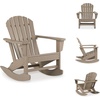 image:imageSignature Design by Ashley Sundown Treasure HDPE Patio Rocking Chair WhiteLight Brown