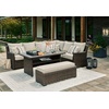 image:imageSignature Design by Ashley Wicker Patio Lounge Chair Brown Deck ArmchairMulti Use Table