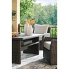 image:imageSignature Design by Ashley Wicker Patio Lounge Chair Brown Deck ArmchairMulti Use Table
