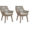 image:imageSignature Design by Ashley Beach Front Casual Outdoor Arm Chair with AllWeather Cushion Set of 2 Resin Wicker with Aluminum Frame 185 Seat Height BeigeArm Chair Set