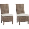 image:imageSignature Design by Ashley Beachcroft Casual Nuvella Weather Resistant Fabric Armless Outdoor Side Chair with Cushion Set of 2 Light Gray amp BlackNatural