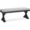 image:imageSignature Design by Ashley Beachcroft Casual Nuvella Weather Resistant Fabric Outdoor Bench with Cushion Light Gray amp BlackBlack