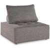 image:imageSignature Design by Ashley Bree Zee Contemporary Nuvella Weather Resistant Fabric Tufted Armless Outdoor Lounge Chair with Cushion and PVC Cover GrayFloor Chair