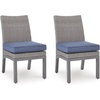 image:imageSignature Design by Ashley Dillon Beach Outdoor Chair Nuvella Cushion AllWeather Gray Resin Wicker on Aluminum Frame 2 Patio Outside Dining Chairs 20 W x 3575 H