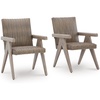 image:imageSignature Design by Ashley Haven Retreat Outdoor Rocking Lounge Chair RustFree Aluminum Frame AllWeather Handwoven Resin Wicker Patio Rocker with QuickDry Cushion BeigeArm Chair Set